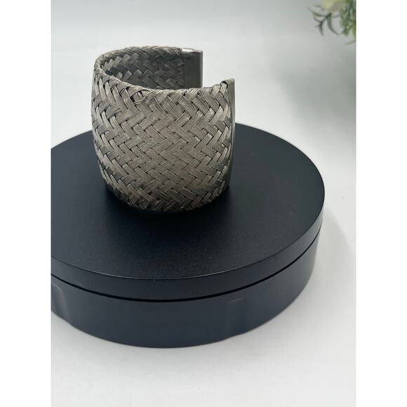 Sarah Cavender Metalworks Wide Interwoven Silver Tone Metal Cuff
Bracelet - Picture 3 of 12
